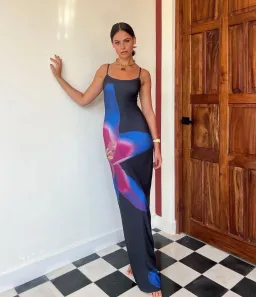 With Harper Lu Midnight Lily Floral Slip Dress Size M/Au 10 for rent on The Volte - image 3