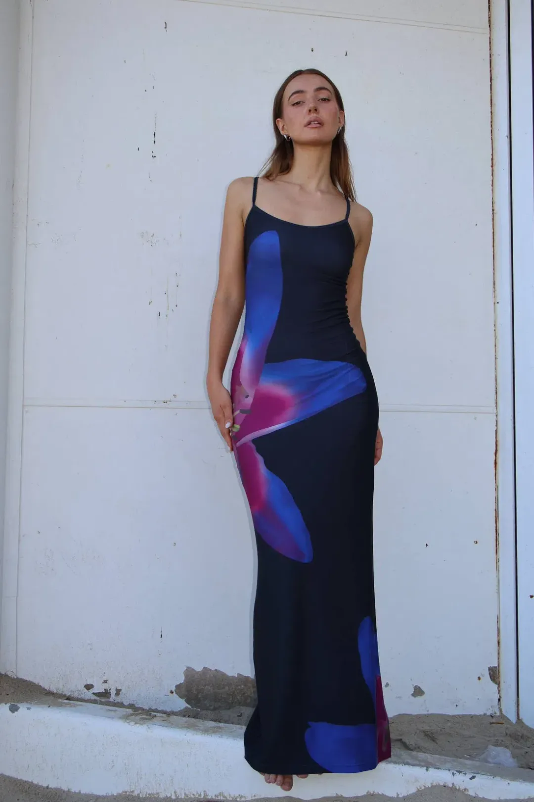 With Harper Lu Midnight Lily Floral Slip Dress Size M/Au 10 for rent on The Volte - main image
