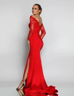 Jadore JX052 Lace Gown Red Size 14 for rent on The Volte - image 3