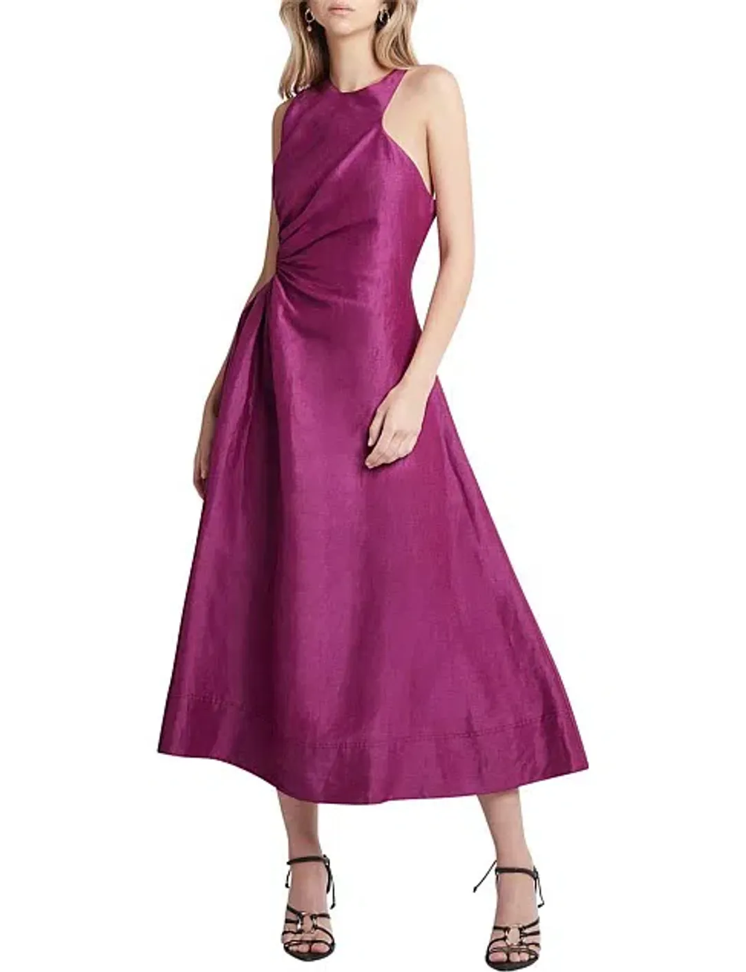 Aje Chateau Cut Out Midi Dress Fuchsia Size 8 for rent on The Volte - main image