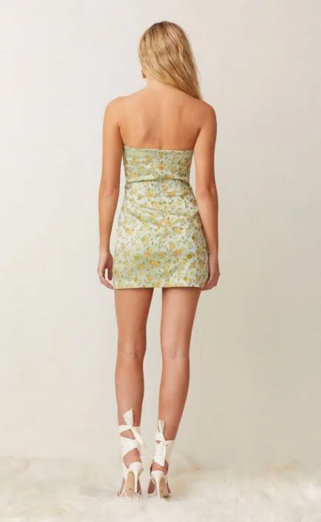 Bec & Bridge Cali Cruisin Mini Dress Green Floral Size S / Au 8 for rent on The Volte - main image