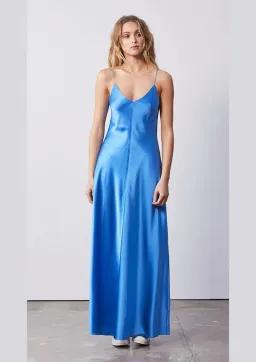 Ena Pelly Clare Silk Slip Long Dress Electric Blue Size S / Au 8 for rent on The Volte - image 1