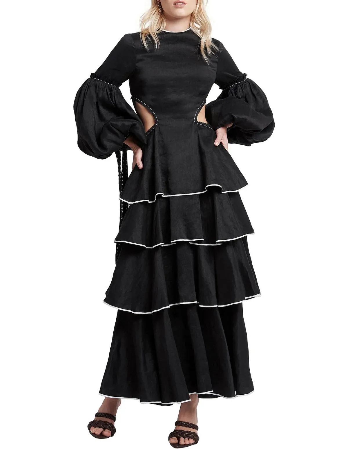 Aje Gracious Cut Out Dress Black Size 6 - Image 1