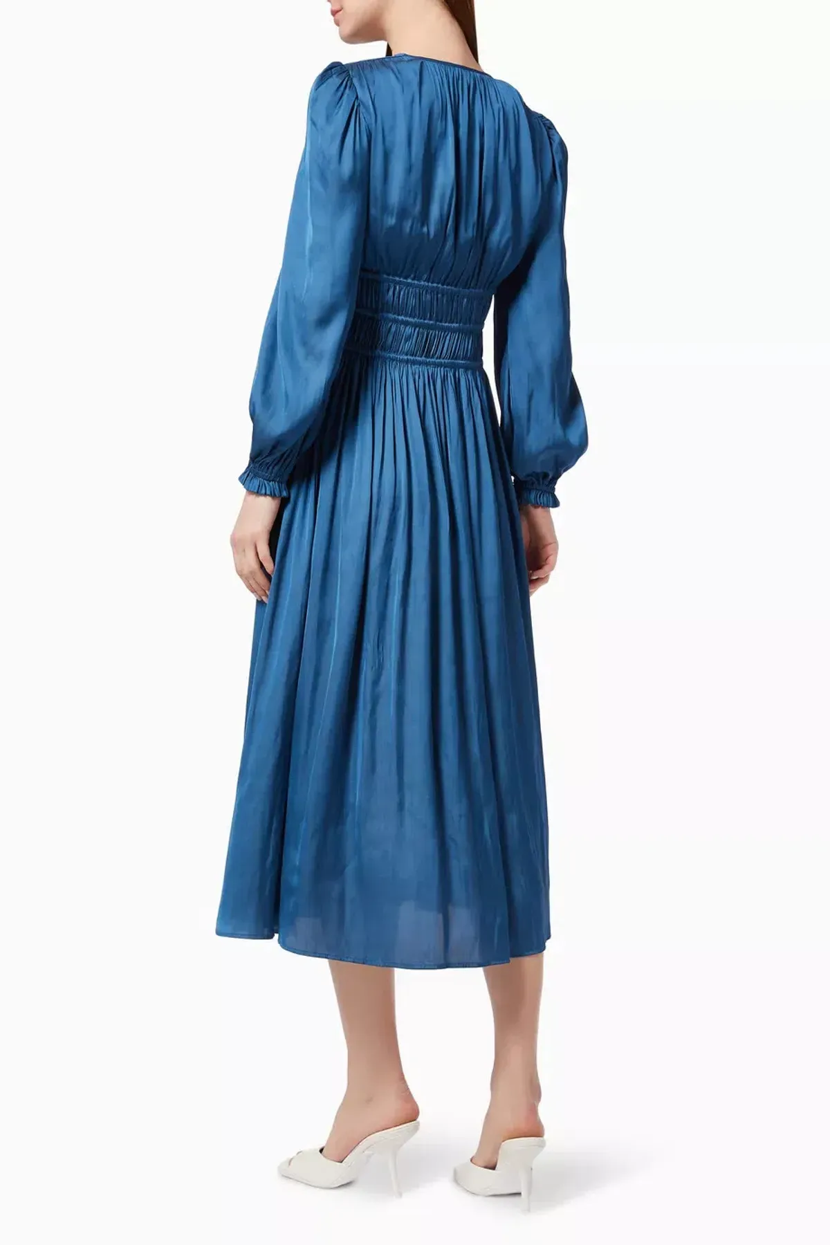 Maje Riannette Flared Midi Dress Blue Size 36FR / AU 8 - Image 3