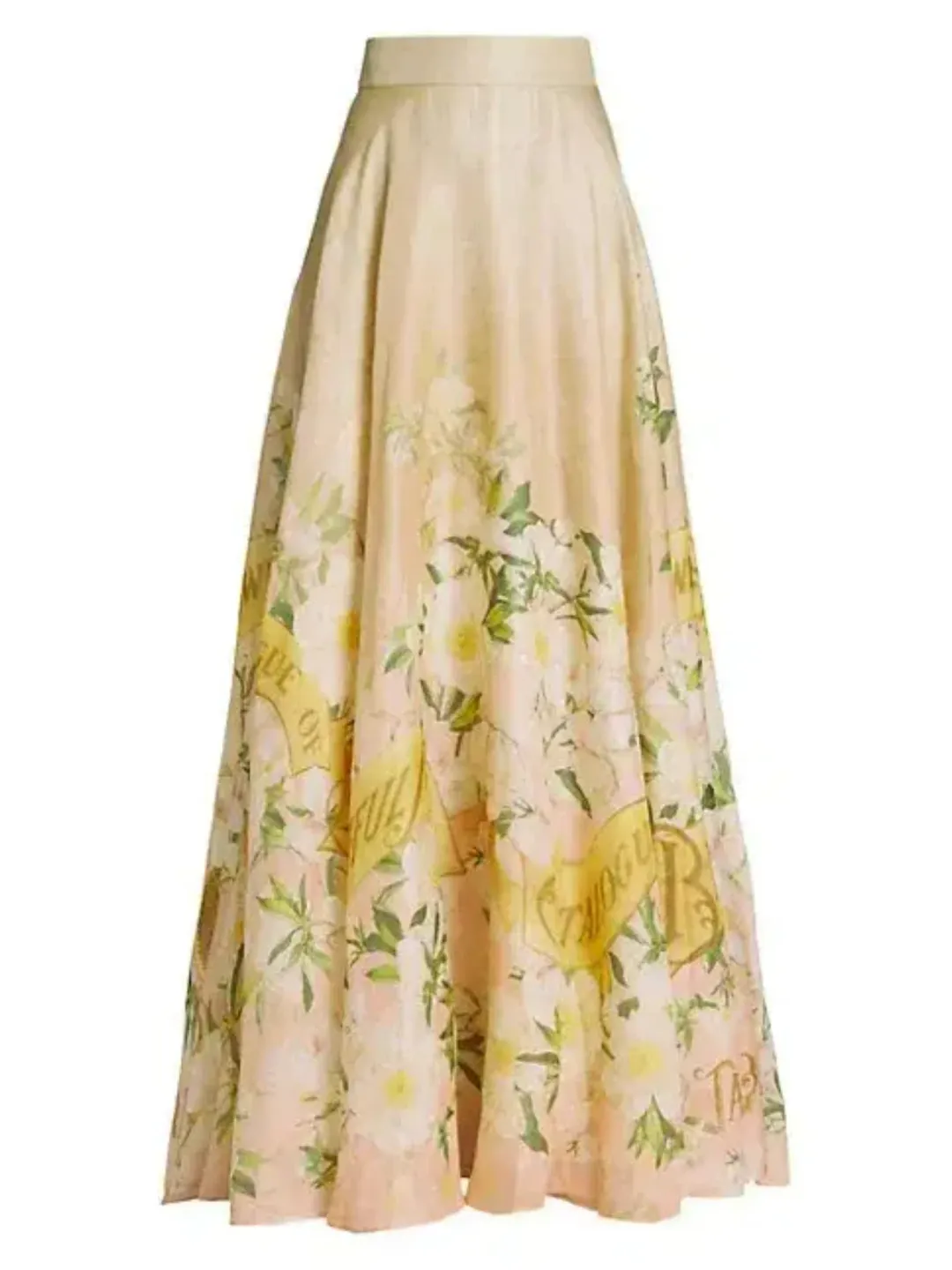 Zimmermann The Coaster Gathered Bra And Maxi Skirt In Blush Garden Floral Size 0 / AU 6 for rent on The Volte - main image