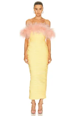 Rachel Gilbert Zion Midi Dress Lemon Size 0 /Au 6 for rent on The Volte - image 1