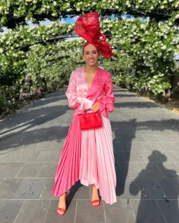 Acler Empire Midi Dress Pink Size 6 for rent on The Volte - image 1