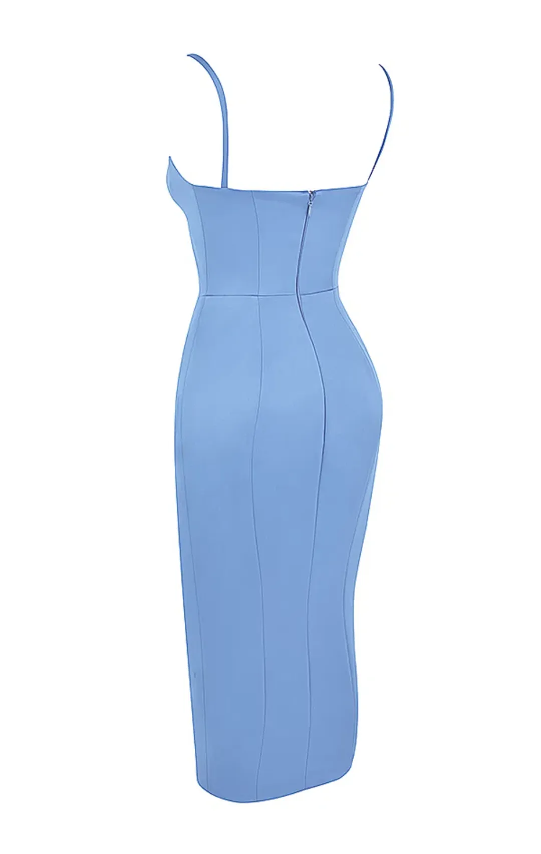 House of CB Casimira Satin Corset Midi Dress Blue Size M/AU 10 for rent on The Volte - main image