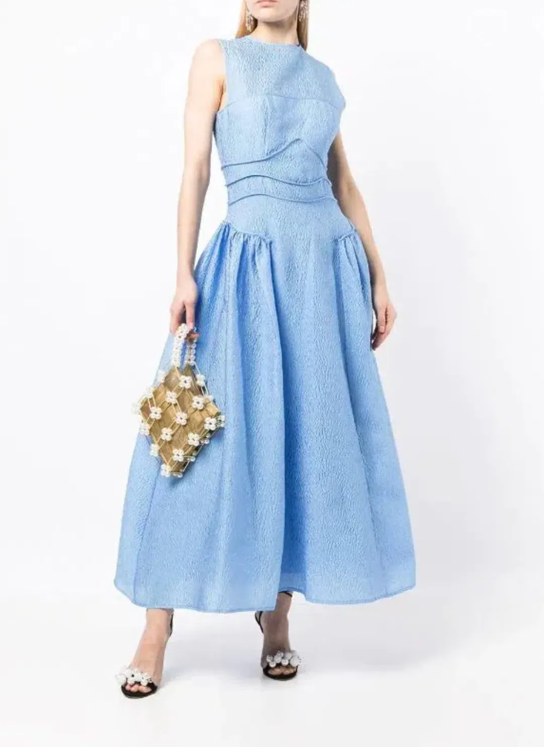 Rachel Gilbert Sophia Midi Dress in Blue Size 3 / AU 12 for rent on The Volte - main image