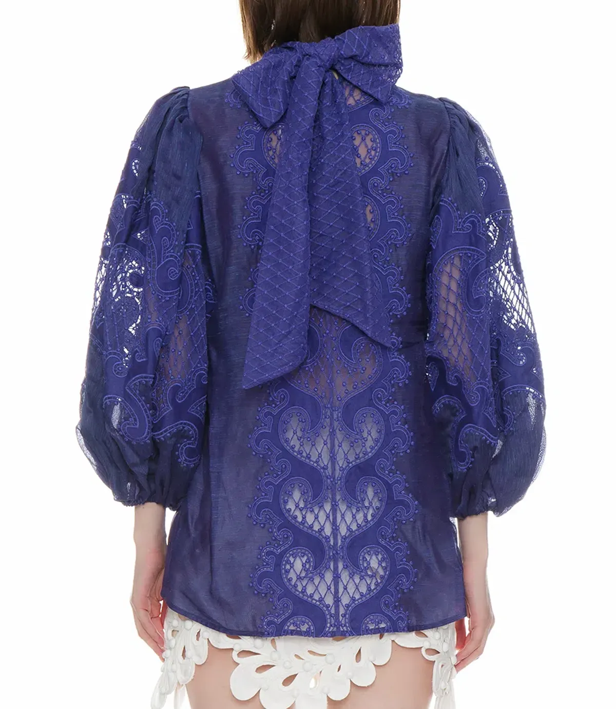 Zimmermann Brightside Knot Blouse Blue Size 0/ AU 8 - Image 3
