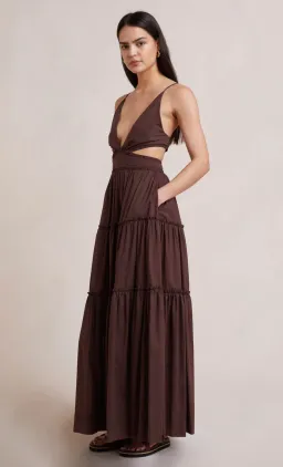 Bec & Bridge Carla V Maxi Dress Brown Size 6 for rent on The Volte - image 2