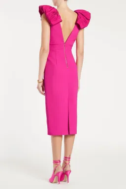 Rebecca Vallance Cupid's Bow Midi Dress Pink Size 8 for rent on The Volte - image 2