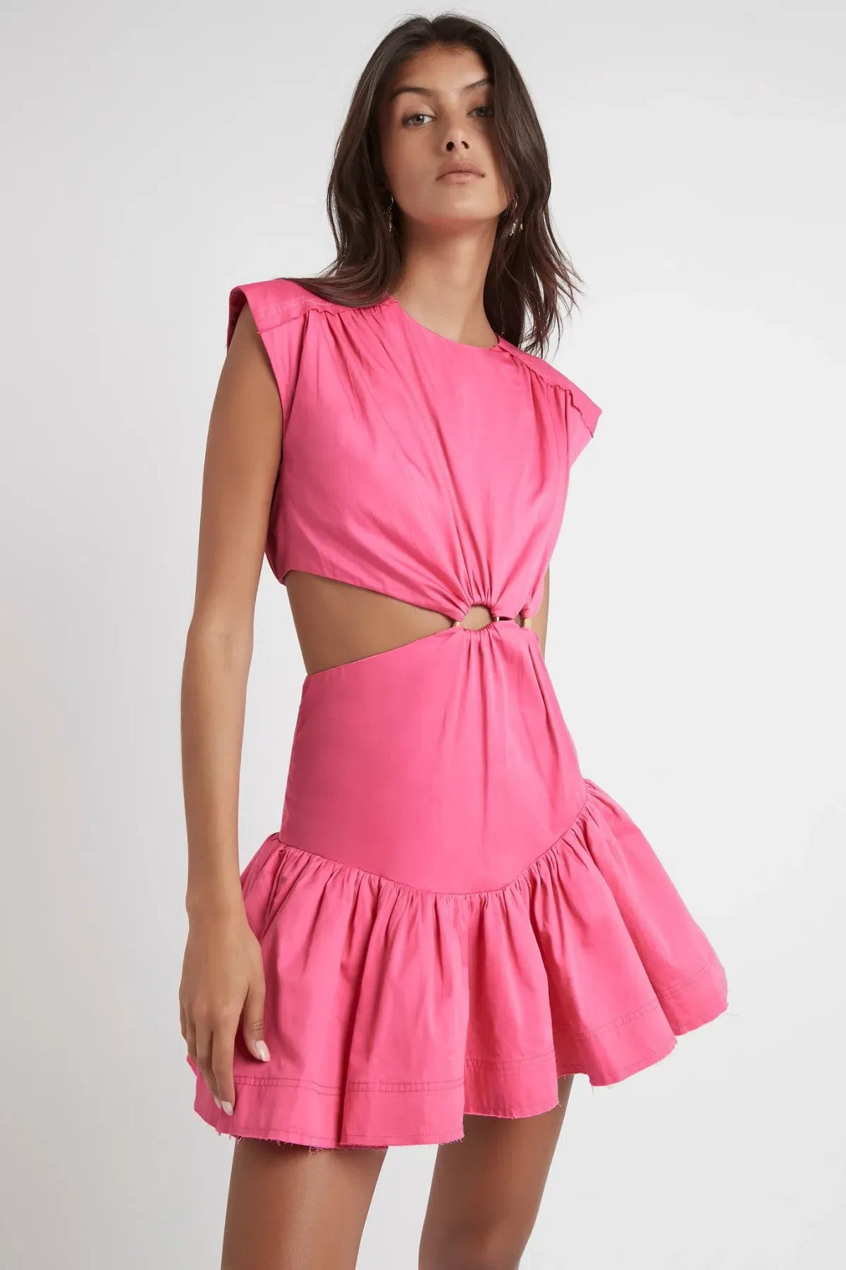AJE Solstice Cut Out Ring Dress Pink Size 6 - Image 2