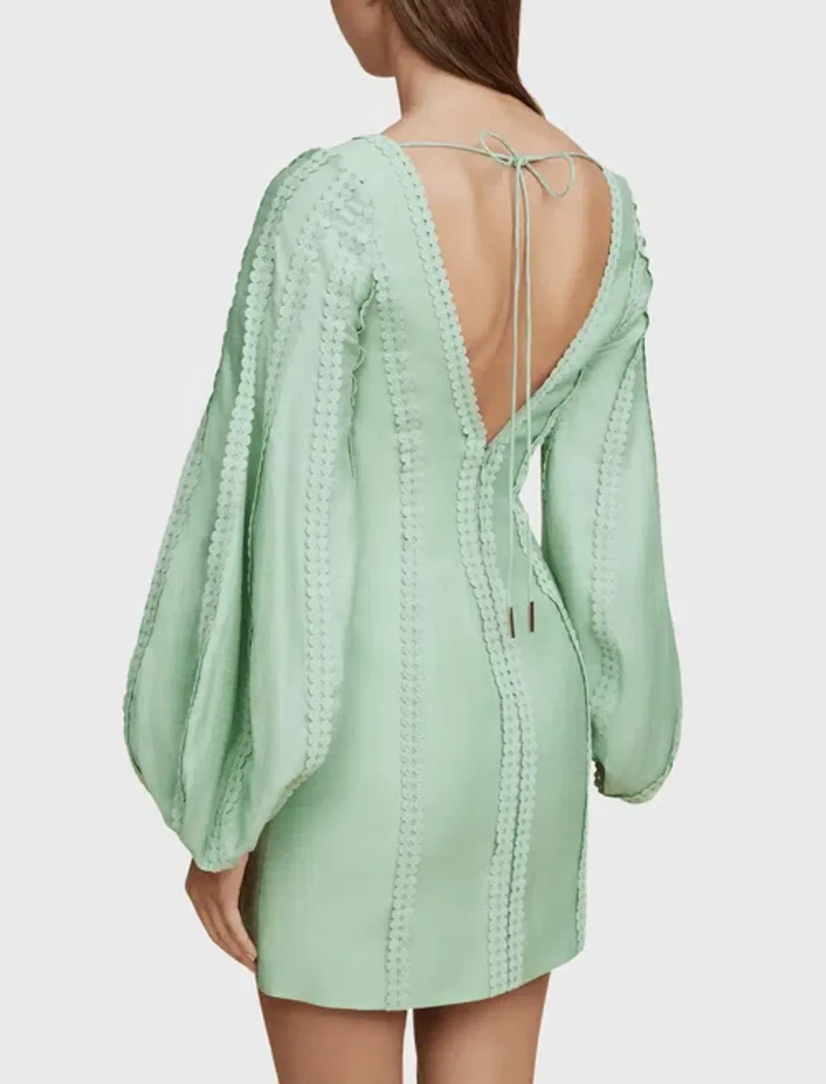 Acler Duxbury Dress Green Foam Size 10 - Image 3