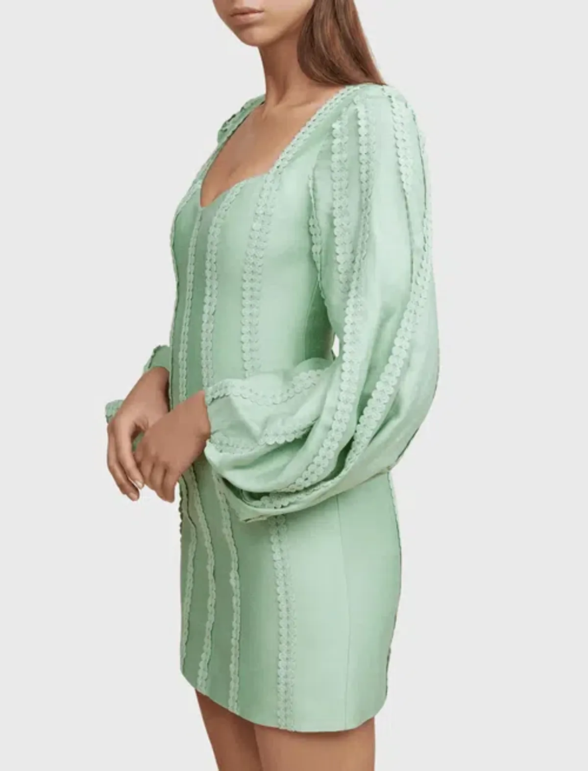 Acler Duxbury Dress Green Foam Size 10 - Image 2