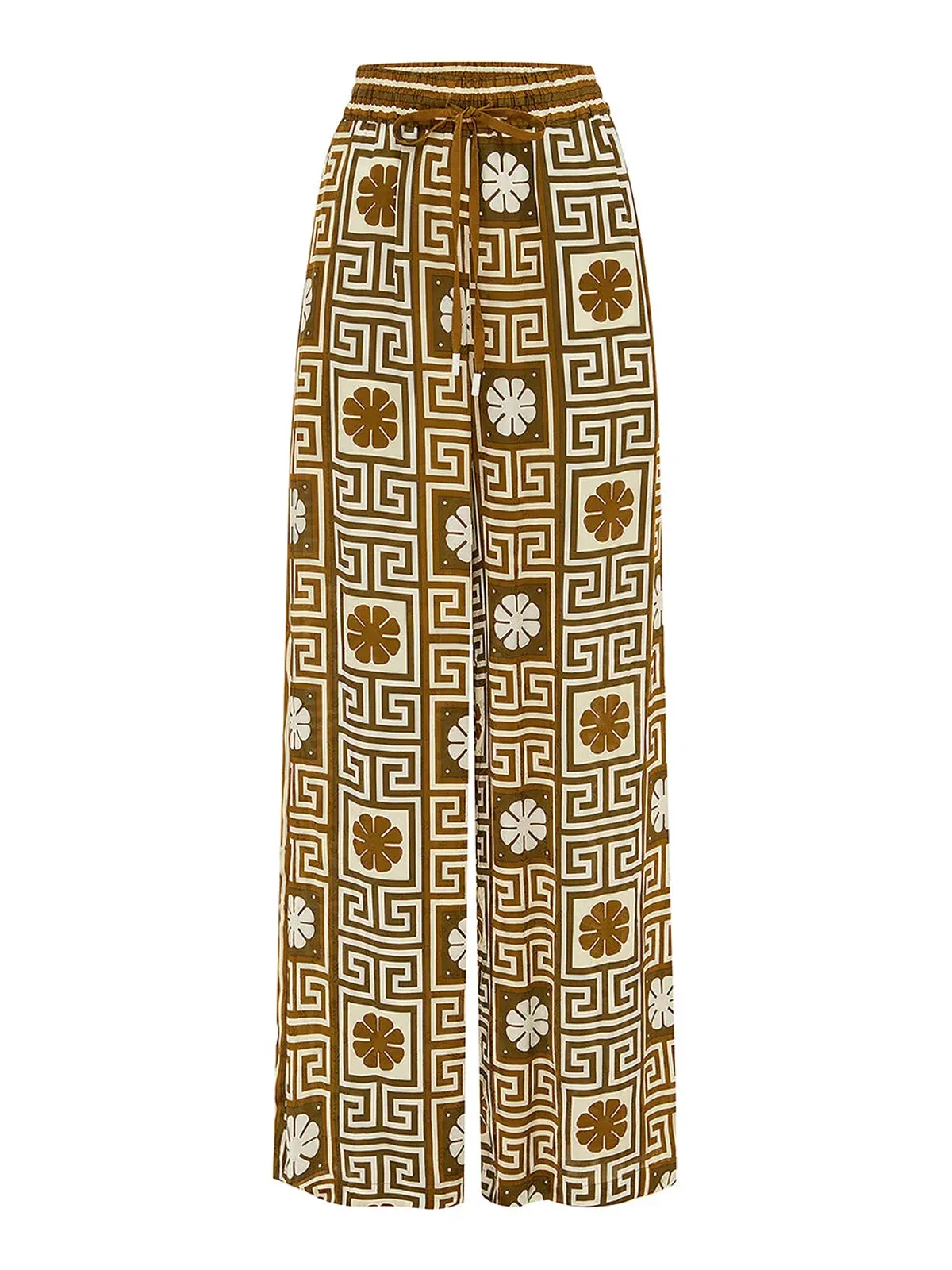 Alemais Dimi Jacquard Shirt and Pants Set Chocolate/Creme Size 10 - Image 3