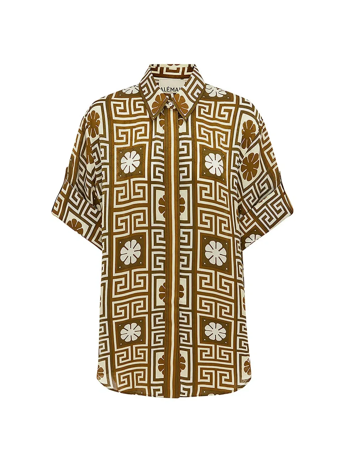 Alemais Dimi Jacquard Shirt and Pants Set Chocolate/Creme Size 10 - Image 2
