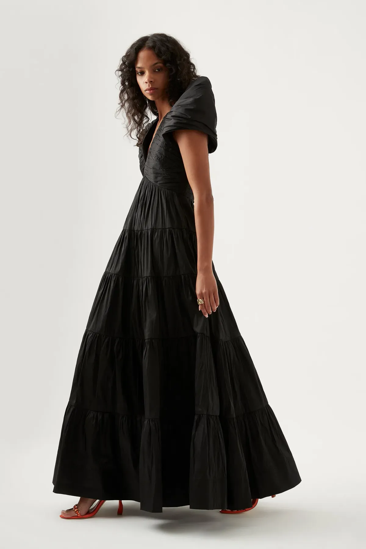 Aje Statuesque Tiered Gown Black Size AU 6 - Image 2