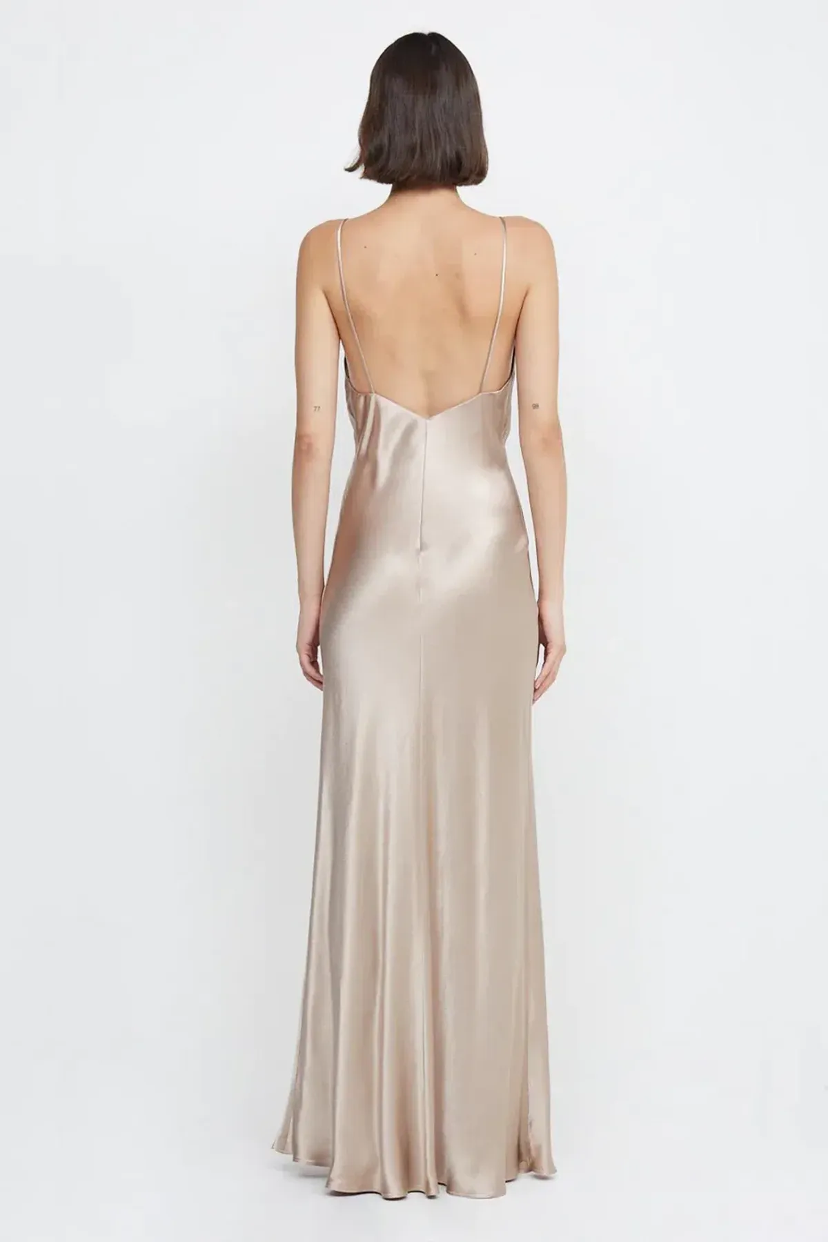 Bec & Bridge Lorelai V Maxi Dress Smoke Taupe Size 8 - Image 3