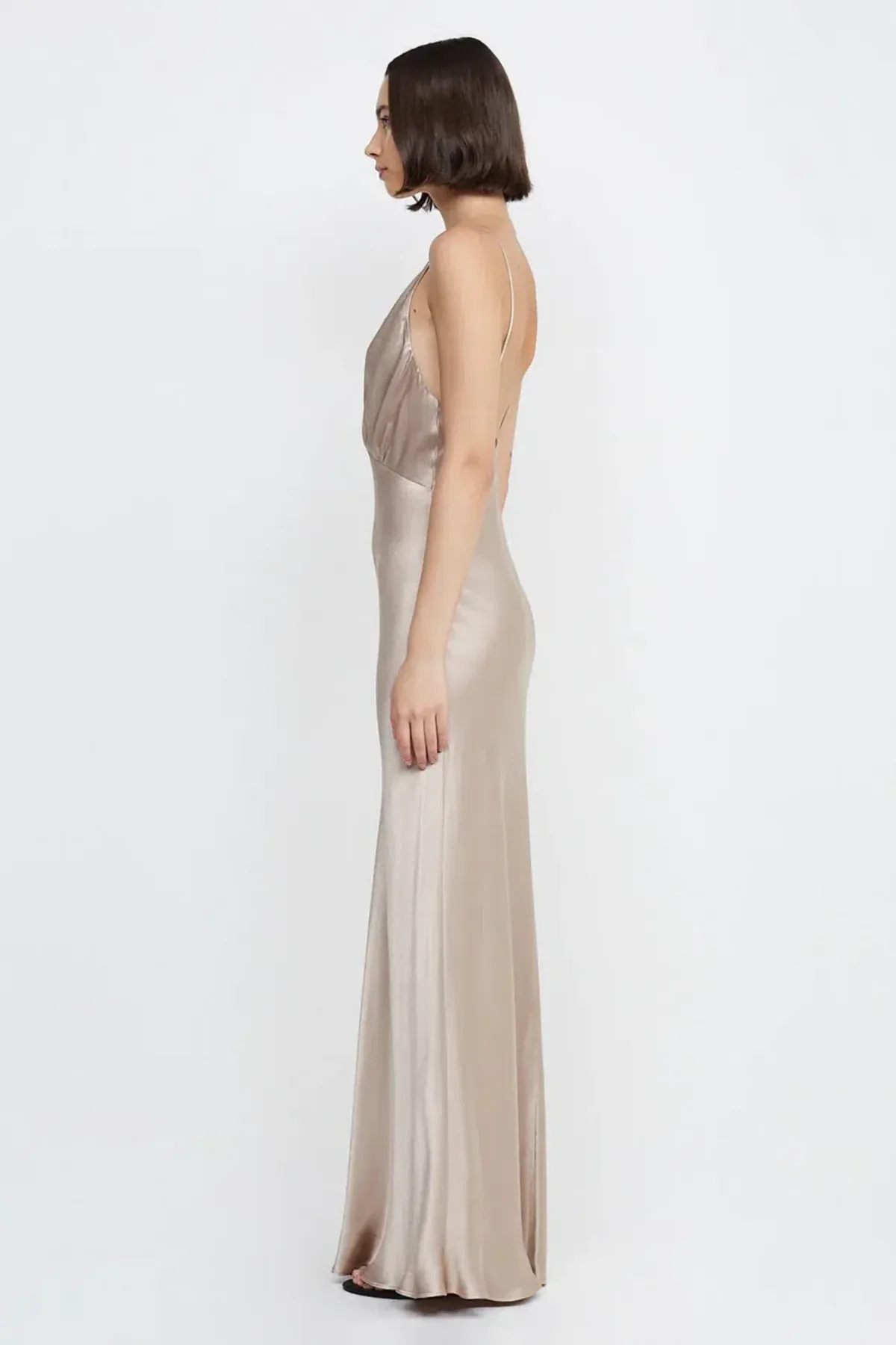Bec & Bridge Lorelai V Maxi Dress Smoke Taupe Size 8 - Image 2