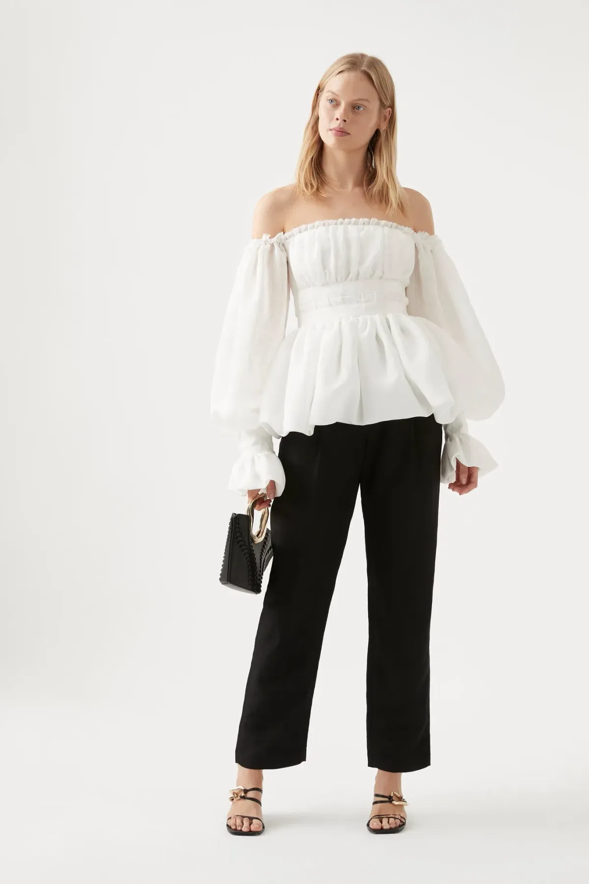 AJE Divine Off Shoulder Top Ivory Size 8 - Image 2