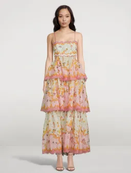 Zimmermann The Laurel Frill Midi Dress in Floral Size 2 / AU 12 for rent on The Volte - image 1