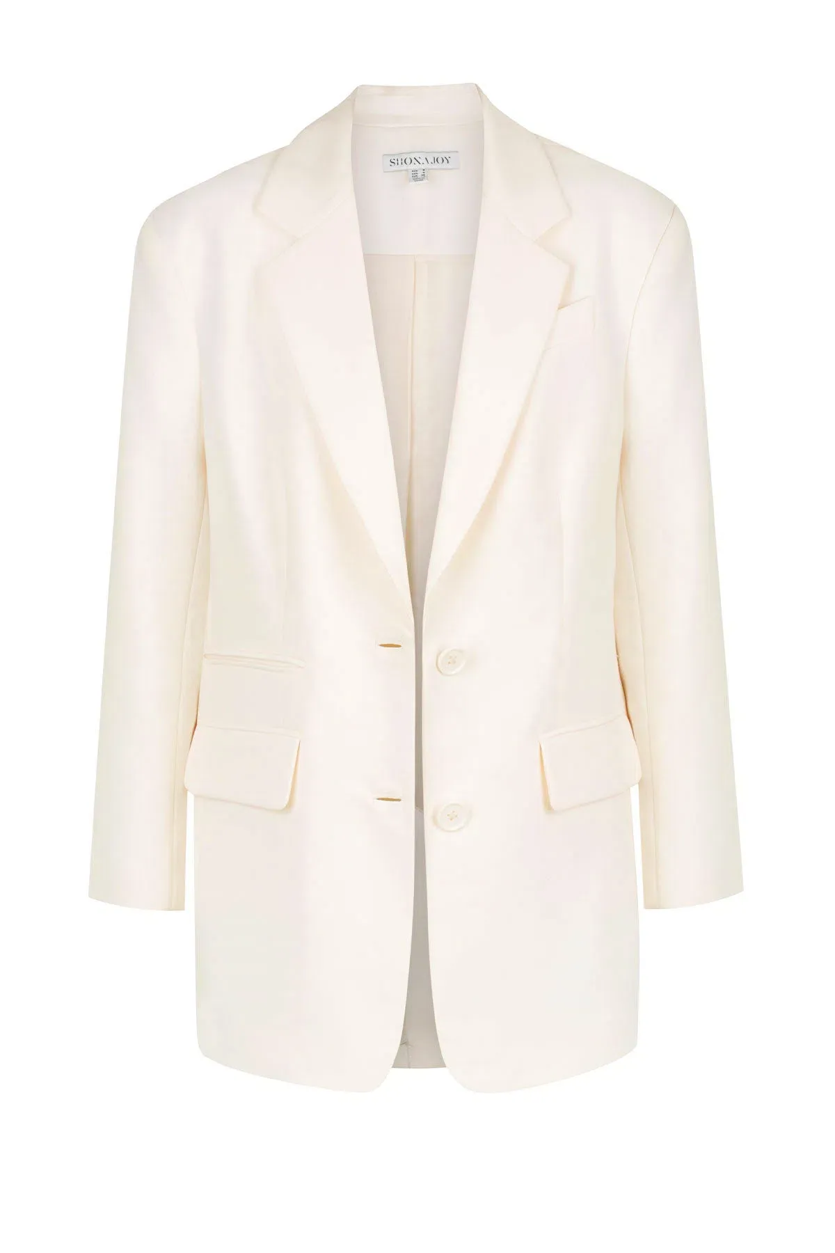 Shona Joy Irena Oversized Blazer Cream Size 10 - Image 3