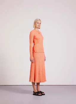 Anna Quan Elesha Top and Felicia Skirt Ribbed Knit Set Orange Zest Size AU 6 for rent on The Volte - image 4