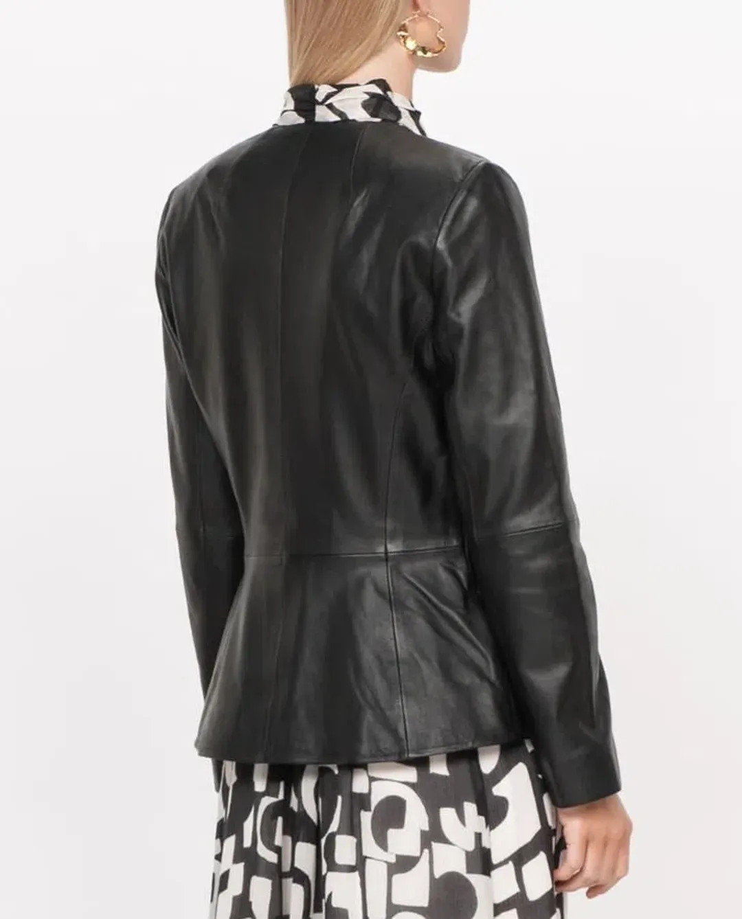 Veronica Maine Soft Leather Jacket Black Size 12 for rent on The Volte - main image