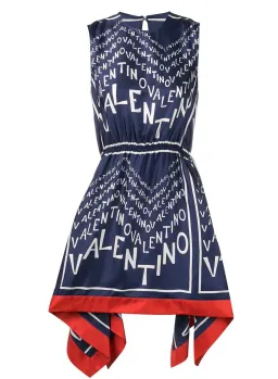 Valentino Garavani Silk Puzzle Print Dress IT38/AU 8 for rent on The Volte - image 4