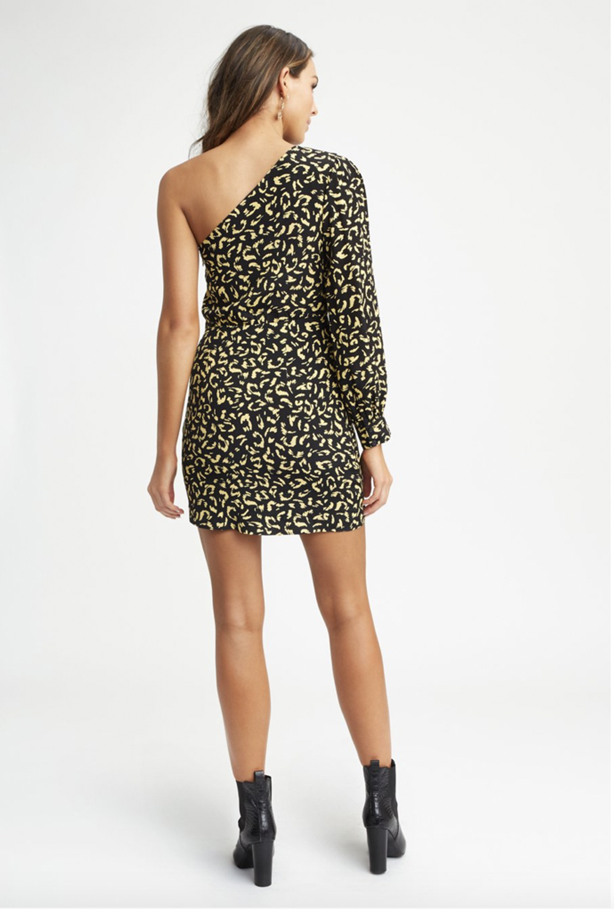Kookai LEOPARD ONE SHOULDER DRESS SIZE 38 - Image 3