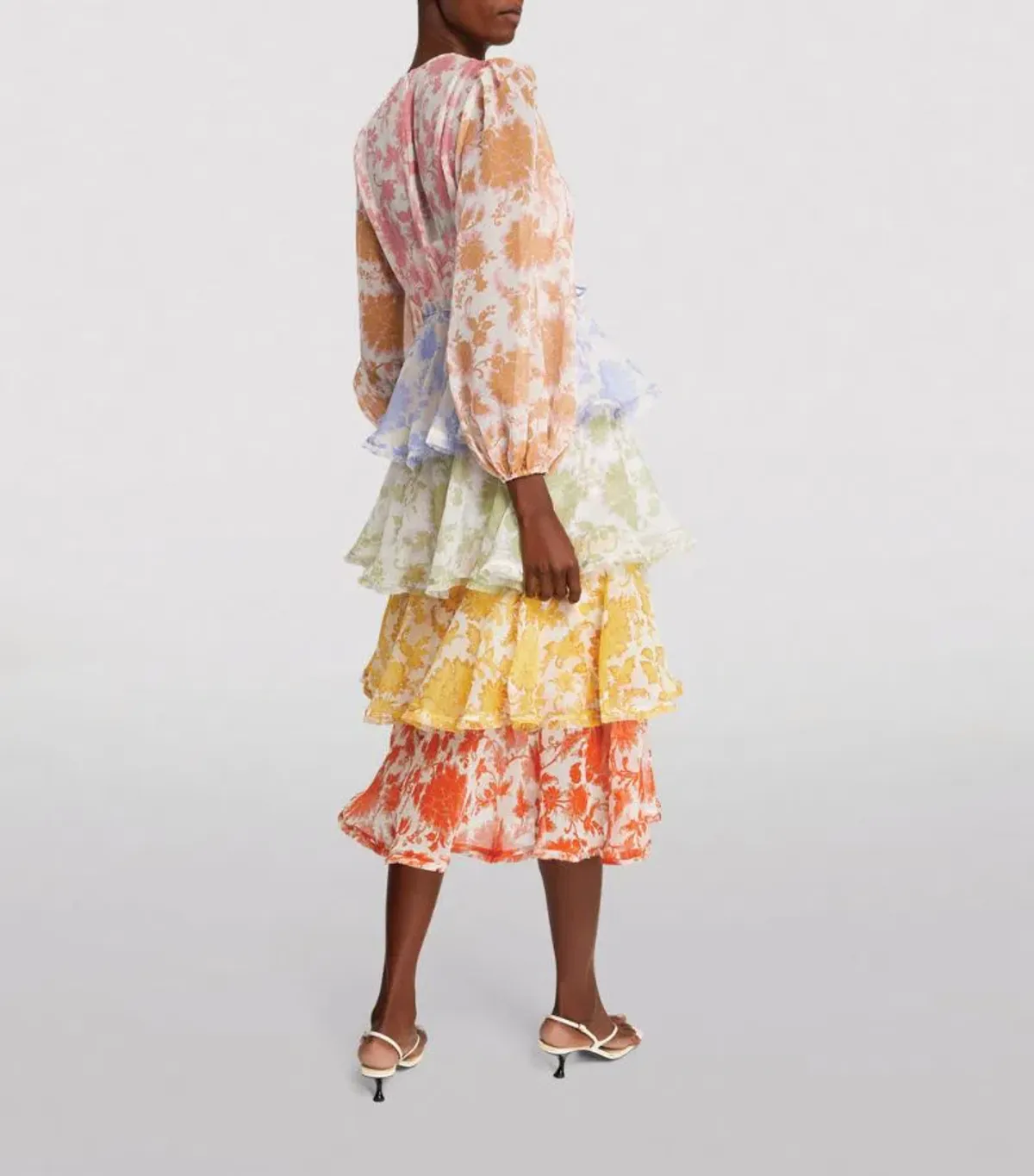 Zimmermann Postcard Flounce Midi Dress Multi Size 0/Au 8 - Image 2