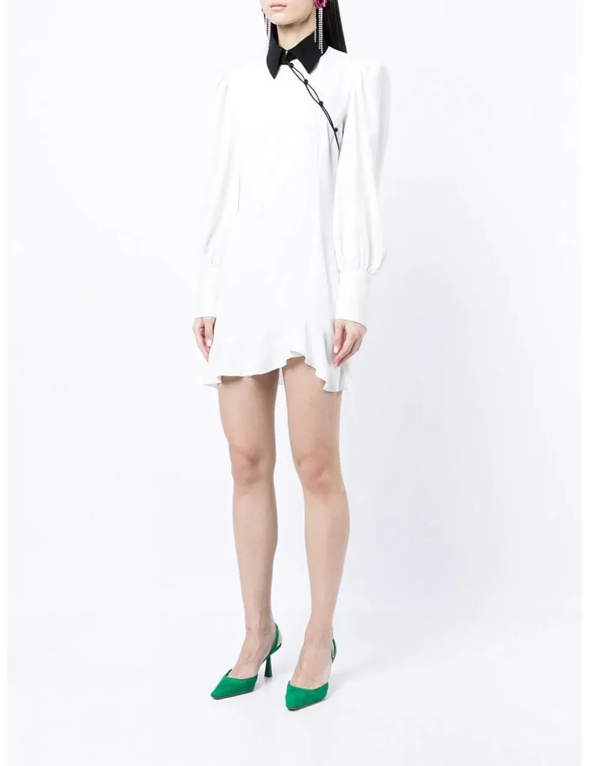 De La Vali Martini Long Sleeve Mini Dress White Size 10 for rent on The Volte - main image