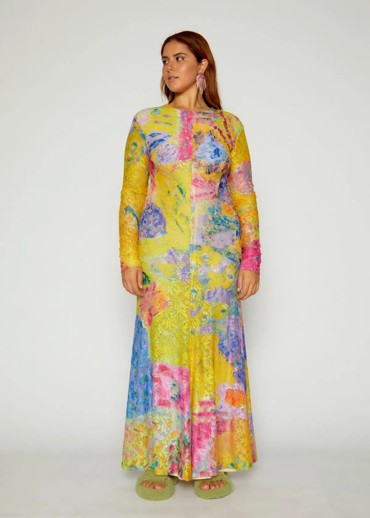 Romance was born Yellow Reef Long Sleeve Lace Frock Multi Size 12 for rent on The Volte - main image