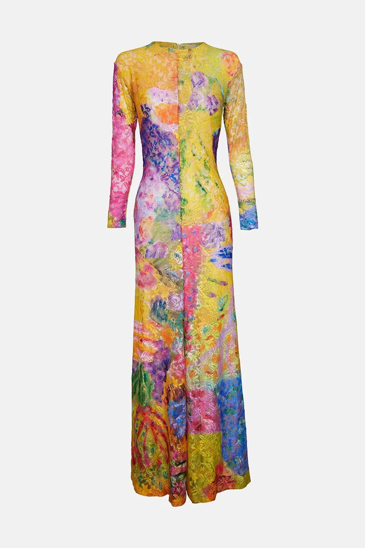 Romance was born Yellow Reef Long Sleeve Lace Frock Multi Size 12 - Image 4
