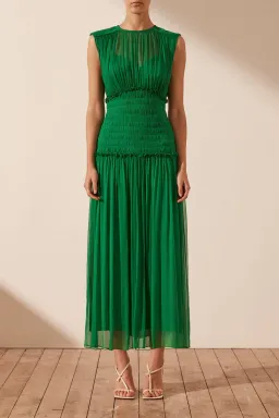 Shona Joy Malina Round Neck Midi Dress Tree Green Size 14 for rent on The Volte - image 2