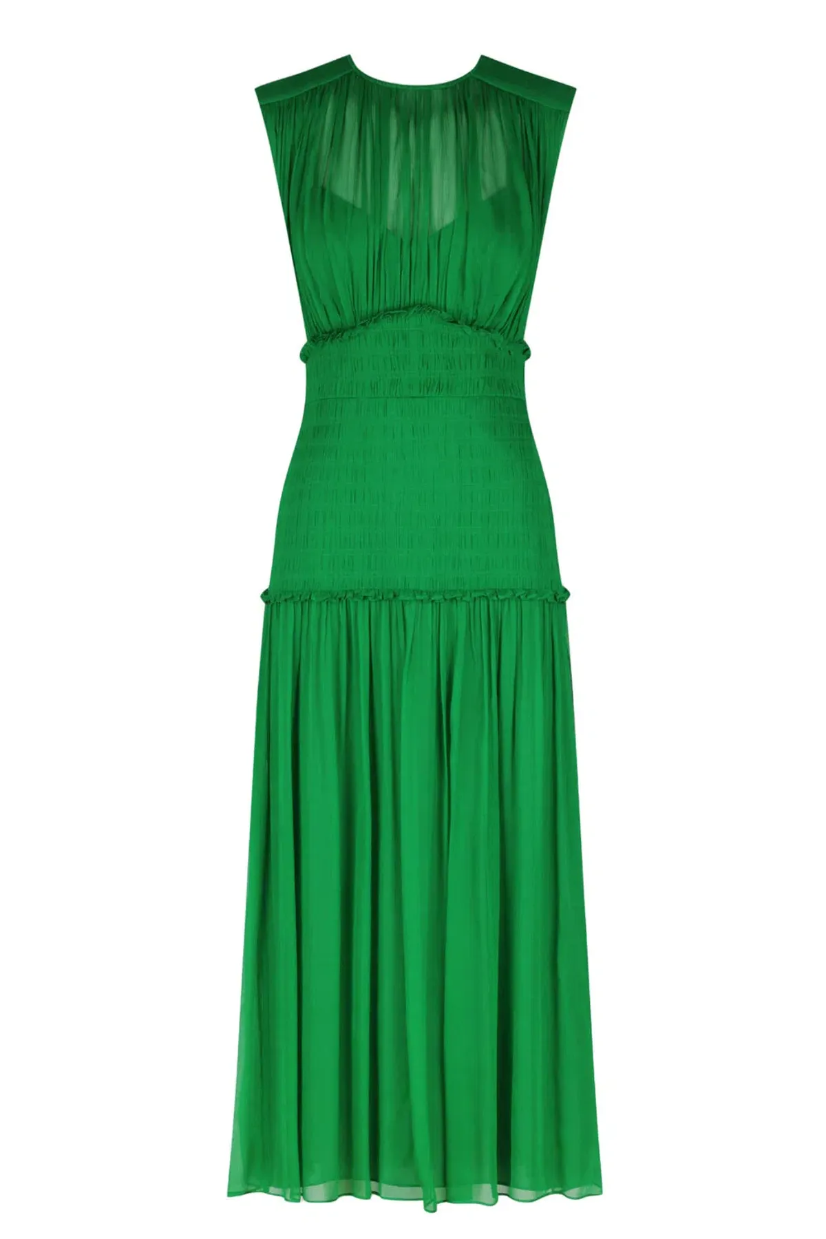 Shona Joy Malina Round Neck Midi Dress Tree Green Size 14 - Image 3