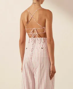 Shona Joy Tie Back Bralette & High Waist Pants Set Ribiero Size 6 for rent on The Volte - image 4