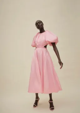 Aje Capucine Puff Sleeve Midi Dress Bon Bon Pink Size AU 8 for rent on The Volte - image 3