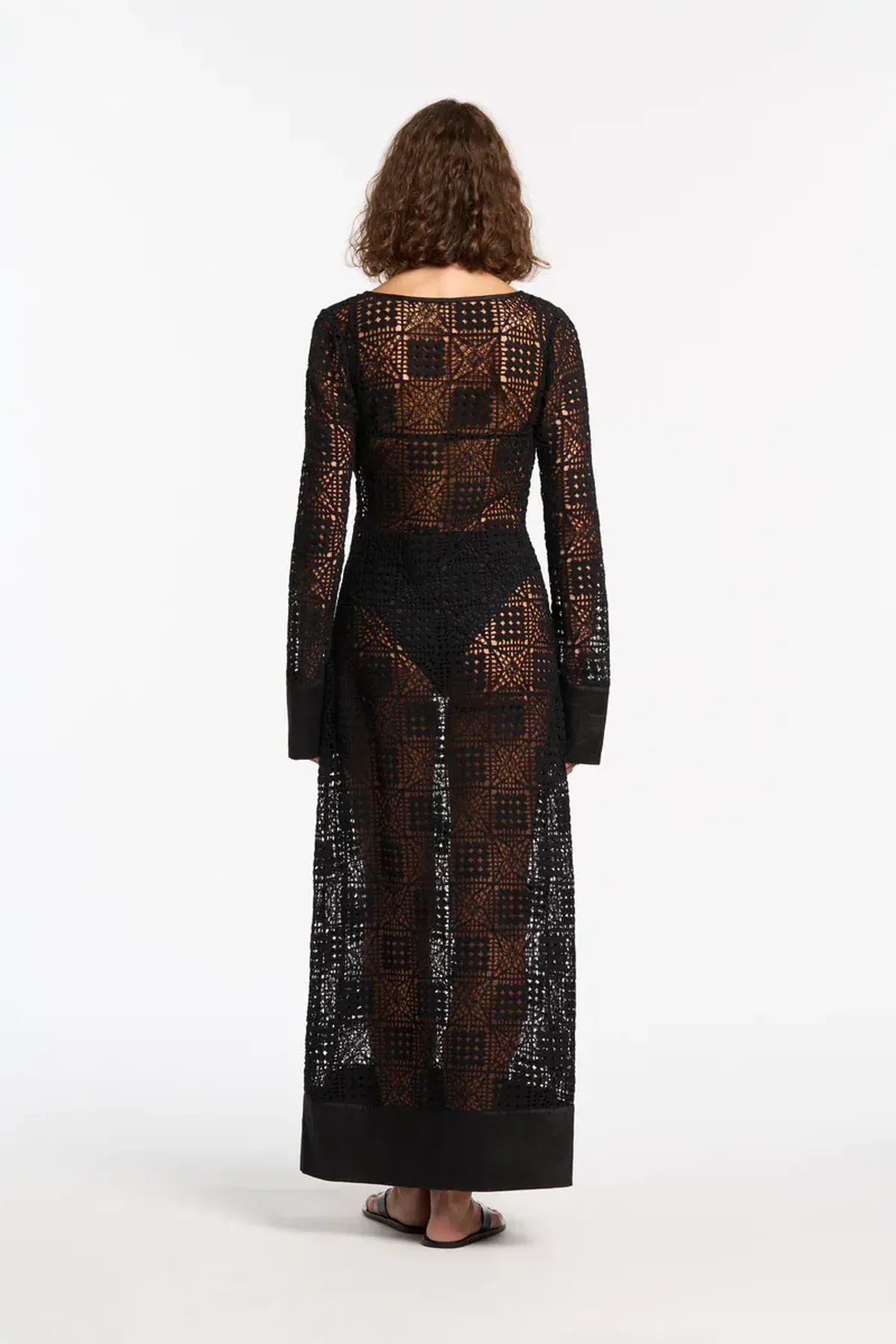 Sir The Label Rayure Long Sleeve Maxi Black Size AU 8 - Image 2