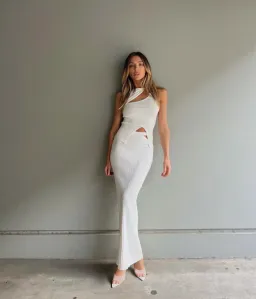Henne Romee Knit Top and Skirt Set White Size 8 / S for rent on The Volte - image 1