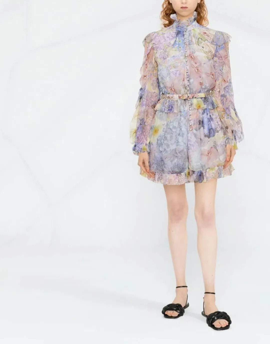Zimmermann Rhythmic Ruffle Playsuit Size 0/AU 8 for rent on The Volte - main image