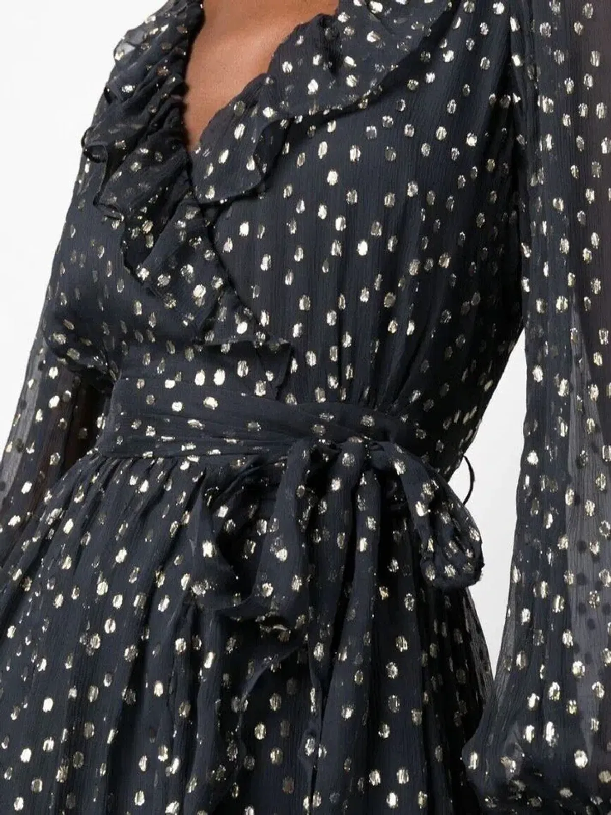 Zimmermann Lurex Wrap Mini Dress Navy Size 3/Au14 for rent on The Volte - main image