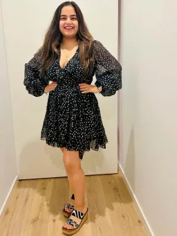 Zimmermann Lurex Wrap Mini Dress Navy Size 3/Au14 for rent on The Volte - image 3