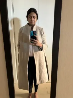 Reiss Wrap Coat Oatmeal / Beige Size 10 for rent on The Volte - image 2