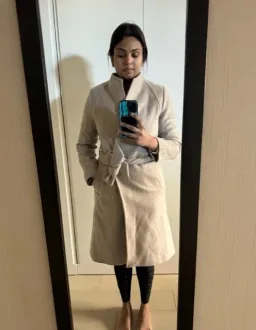 Reiss Wrap Coat Oatmeal / Beige Size 10 for rent on The Volte - image 3
