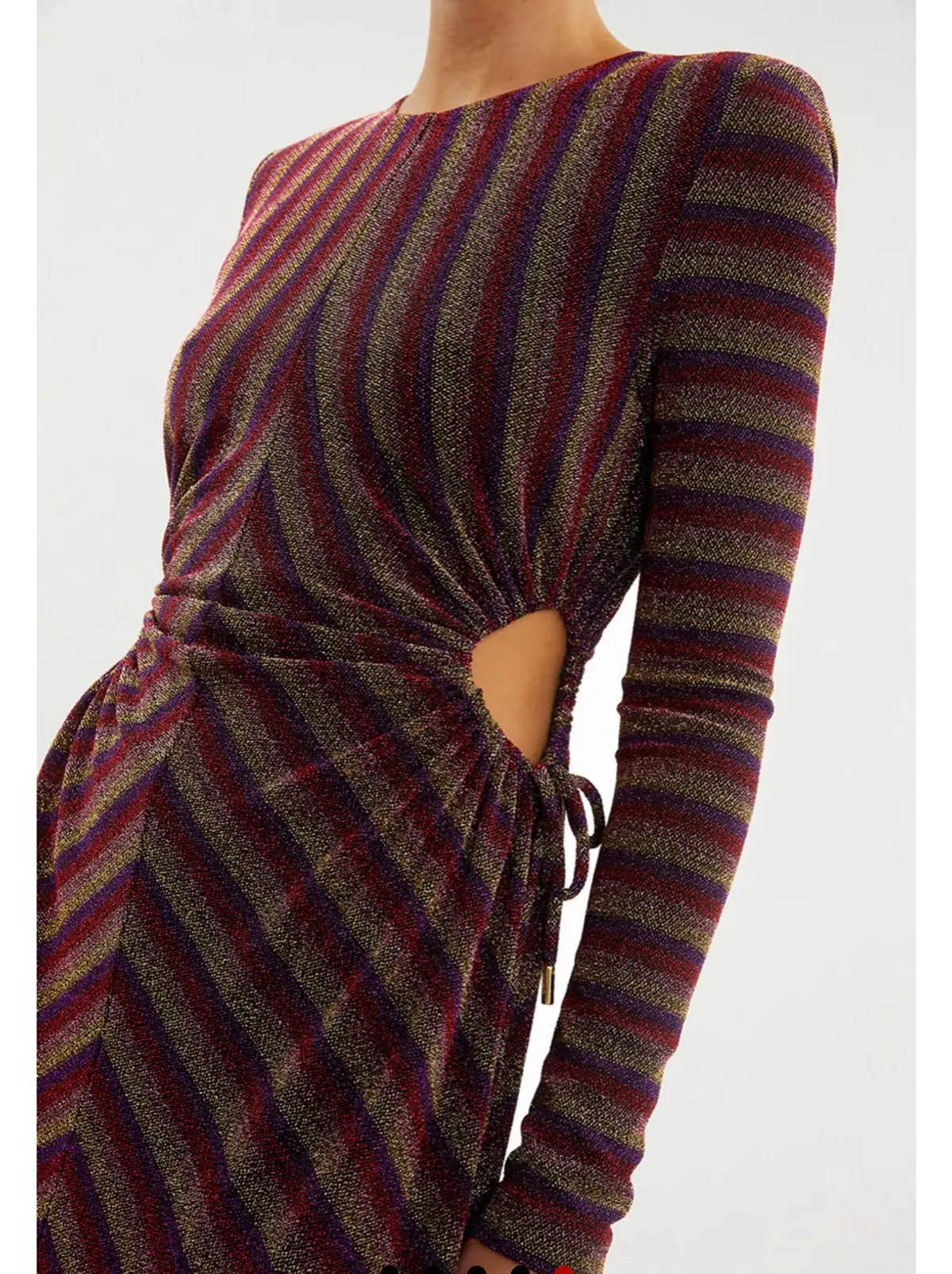 Rebecca Vallance Aisha Midi Dress Multi Stripe Size 10 - Image 2