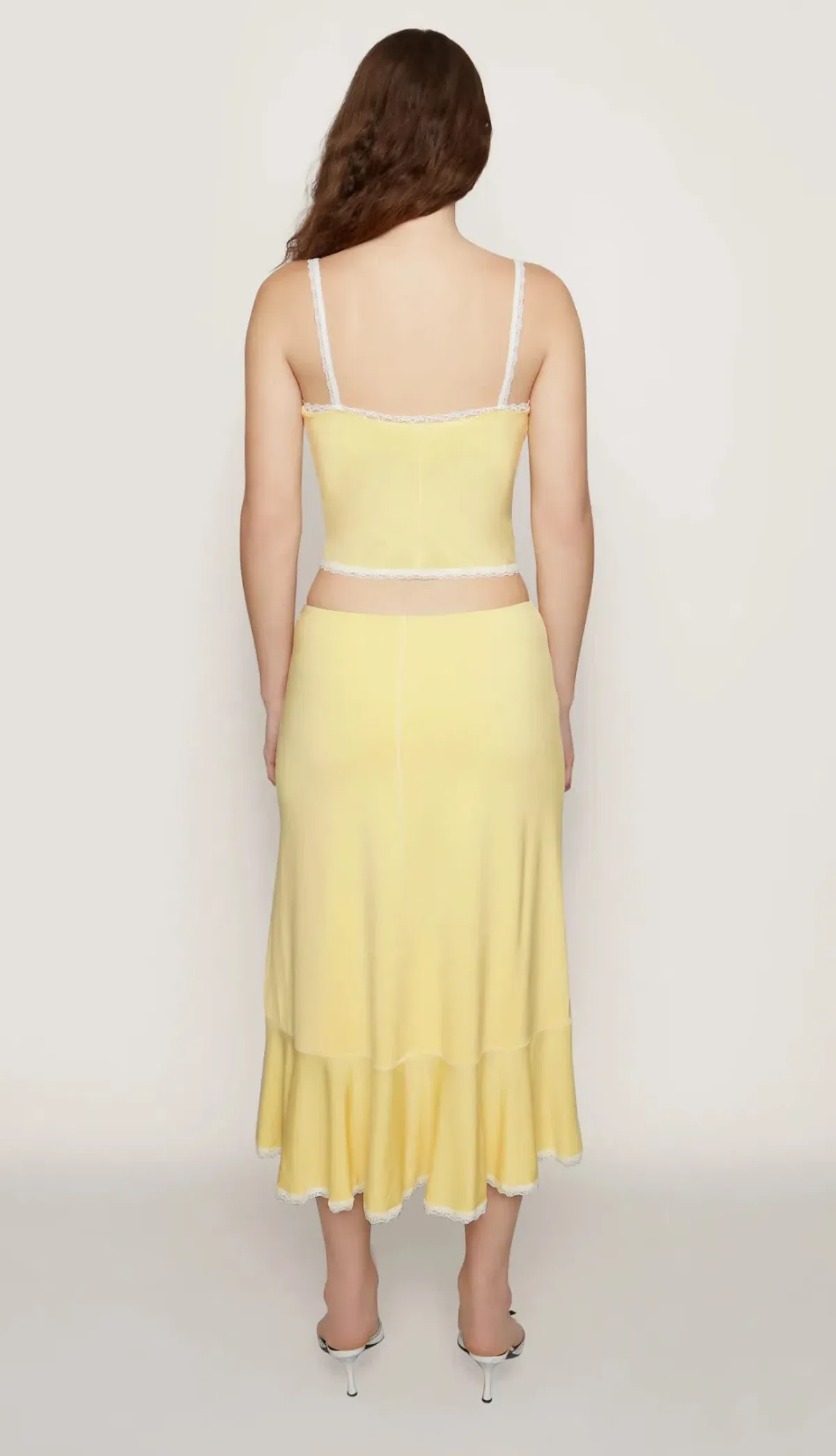 Danielle Guizio Dainty Lace Set Yellow Size 8 - Image 2