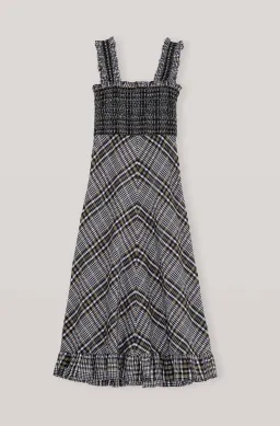 Ganni Seersucker Check Maxi Dress Print Size 10 for rent on The Volte - image 4