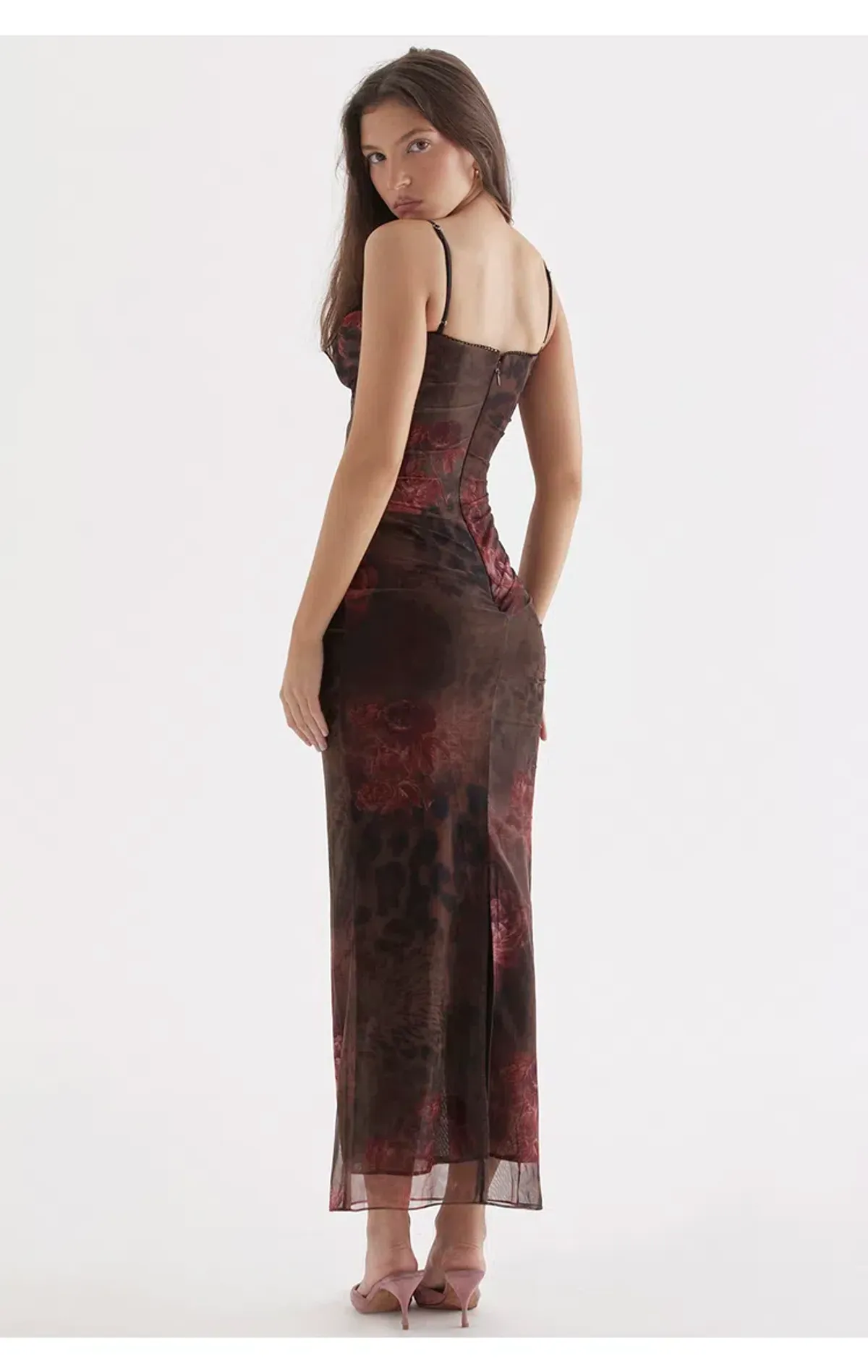 House of CB Nalini Midi Dress Floral & Leopard Print Size XL /Au 14 - Image 2